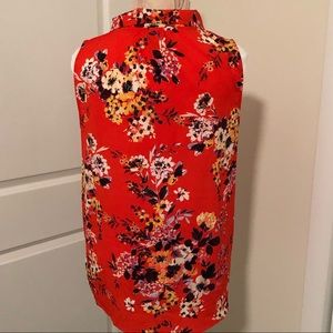 a new day Tops - Orange Floral Bow Blouse a new day Tops - Orange Floral Bow Blouse